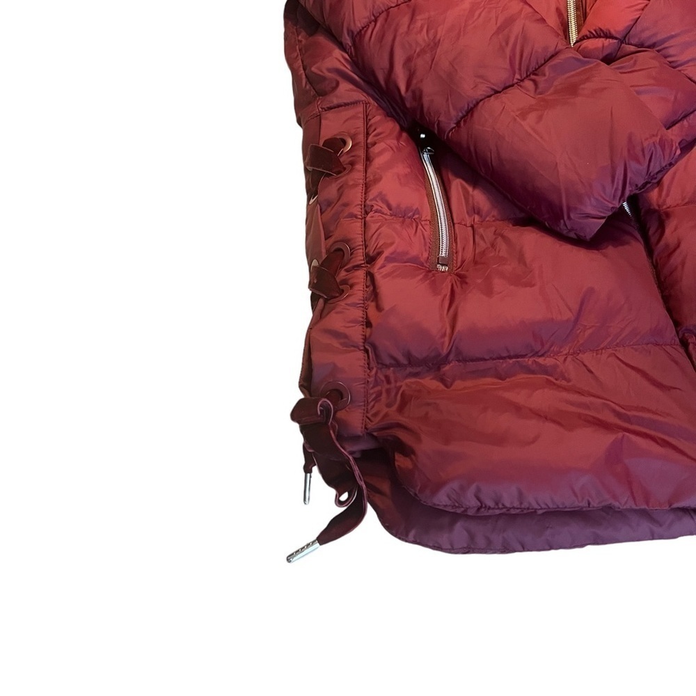MARC NEW YORK Burgundy Puffer Coat M Medium Lightweight Hooded Full Zip Size S - Picture 4 of 6
